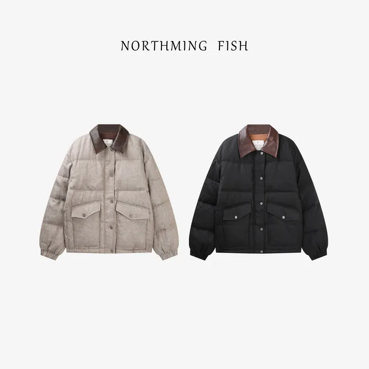 NorthMing fish「美式氛围」腔调大气 休闲利落保暖翻领夹克鹅绒服
