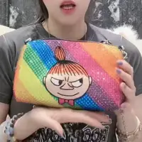 【0916全钻彩虹色啊美】小包包包女迷你可爱针织包手提便携ins卡通