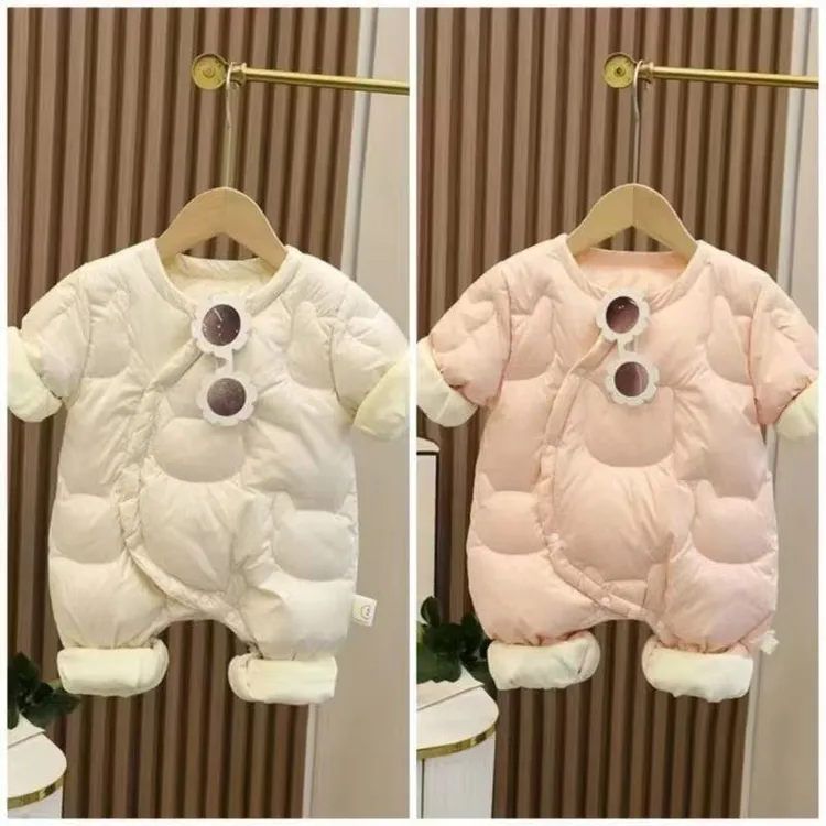 婴儿衣服薄棉连体衣新生儿男女宝宝超萌夹棉哈衣秋冬季外出服秋装