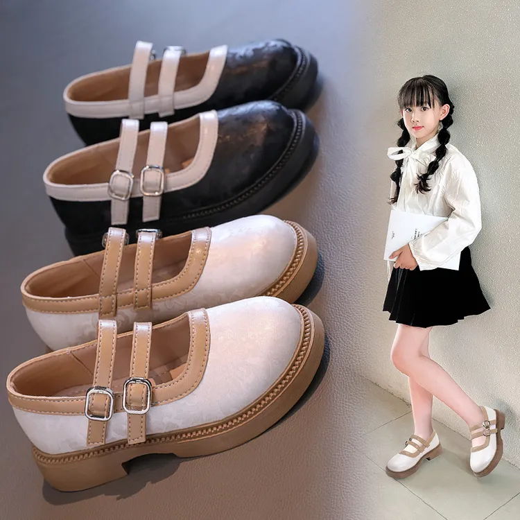 童鞋女童公主鞋2025春季新品黑色小皮鞋英伦风中大童儿童演出单鞋