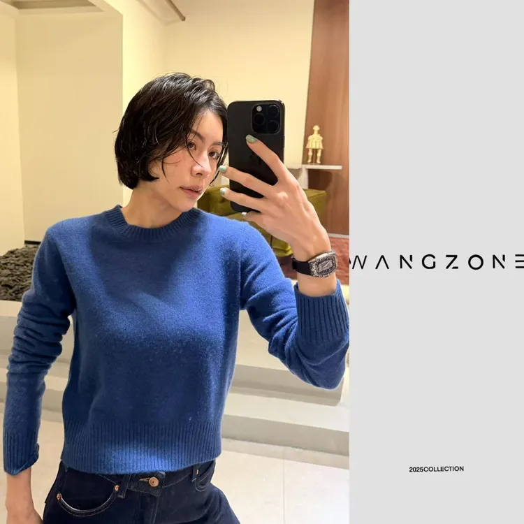 WANG ZONE丨重磅意大利进口LP臻奢山羊绒极细纱线圆领针织衫