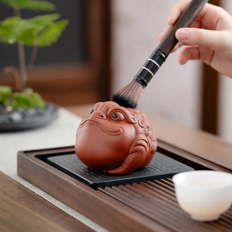 手工紫砂金蟾茶宠摆件精品可养茶虫高端茶盘高档茶玩茶具茶台蟾蜍