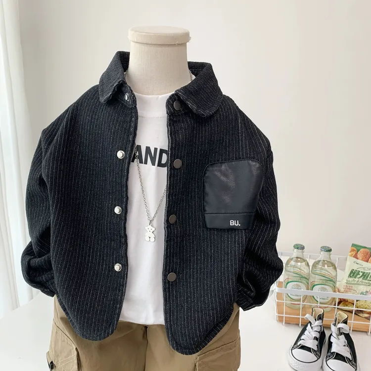 男童秋装外套2025新款儿童韩版宽松夹克衫帅气小男孩柔软上衣潮酷