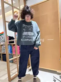 夏沐家芝麻街大口袋休闲牛仔裤490