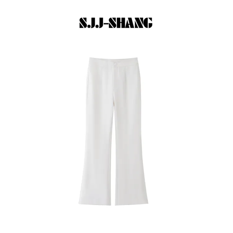 SJJ-SHANG【白幕】25早秋定制面料防透白色裤子q135106p