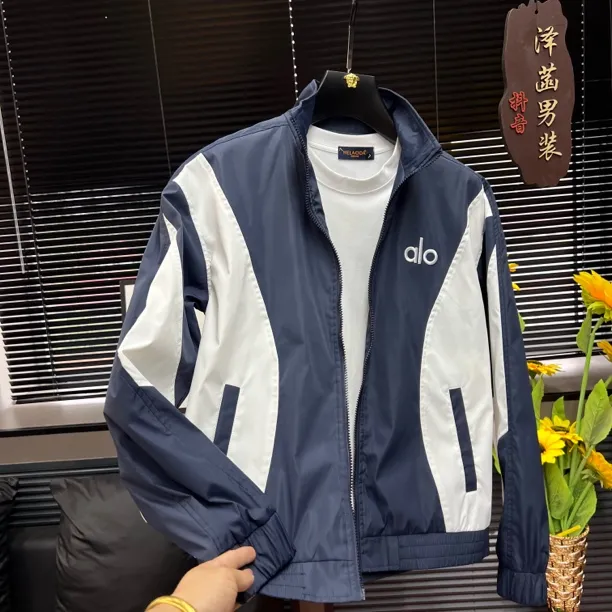欧美风长袖夹克拼接百搭秋季刺绣休闲潮流男装外套111