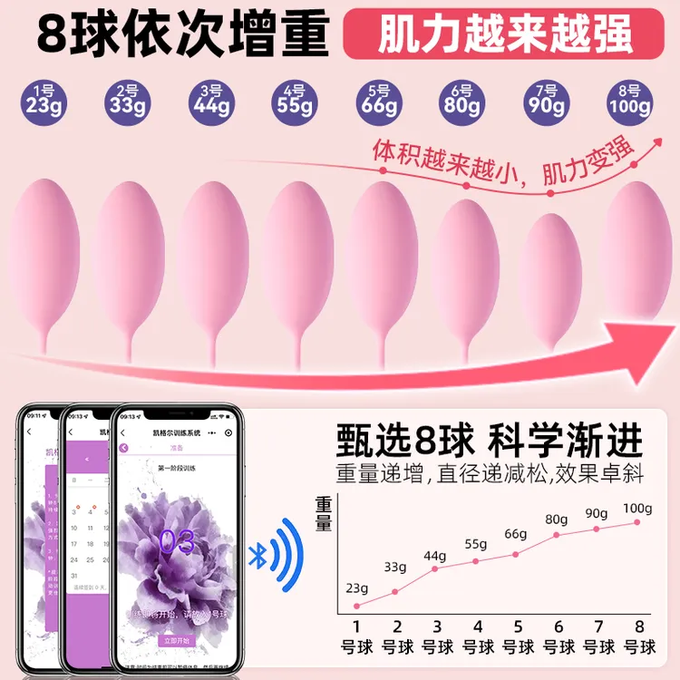 费莱欧盆底肌肉康复器8球装产后哑铃使用方法视频盆底肌哑铃阴道哑铃盆底肌修复仪器
