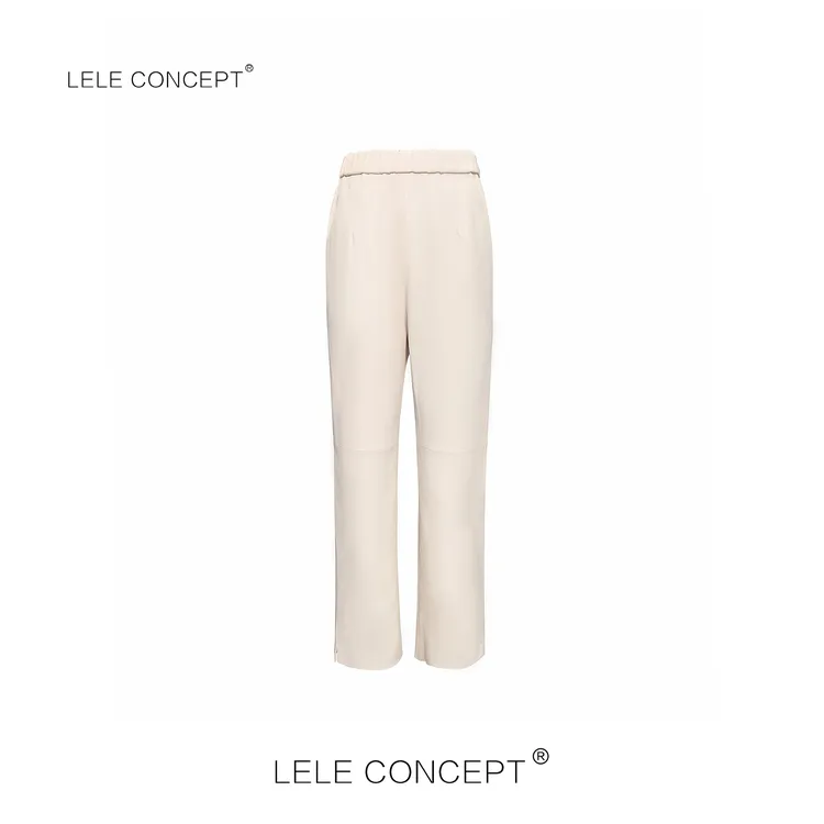 LELE CONCEPT丨「丽」时尚舒适百搭款两色烟筒皮裤K0481