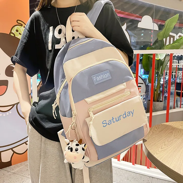 书包女2025新款时尚大学高中背包初中生小学生大容量双肩包箱包