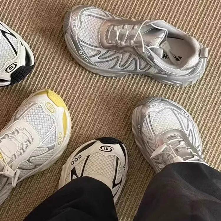 【万达撤柜】夏季单网厚底增高老爹鞋女2025新款透气轻便运动跑步鞋