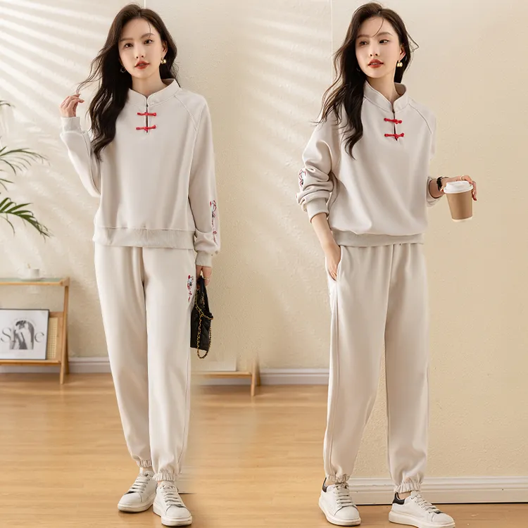 2025春季经典休闲时尚运动套装女宽松显瘦长袖卫衣两件套