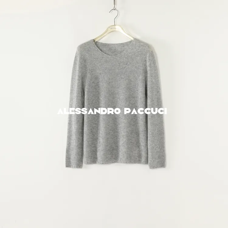 AP洛哥53084ST【浅花灰/从绒/云柔时光】羊绒桑蚕丝轻薄长袖套头衫