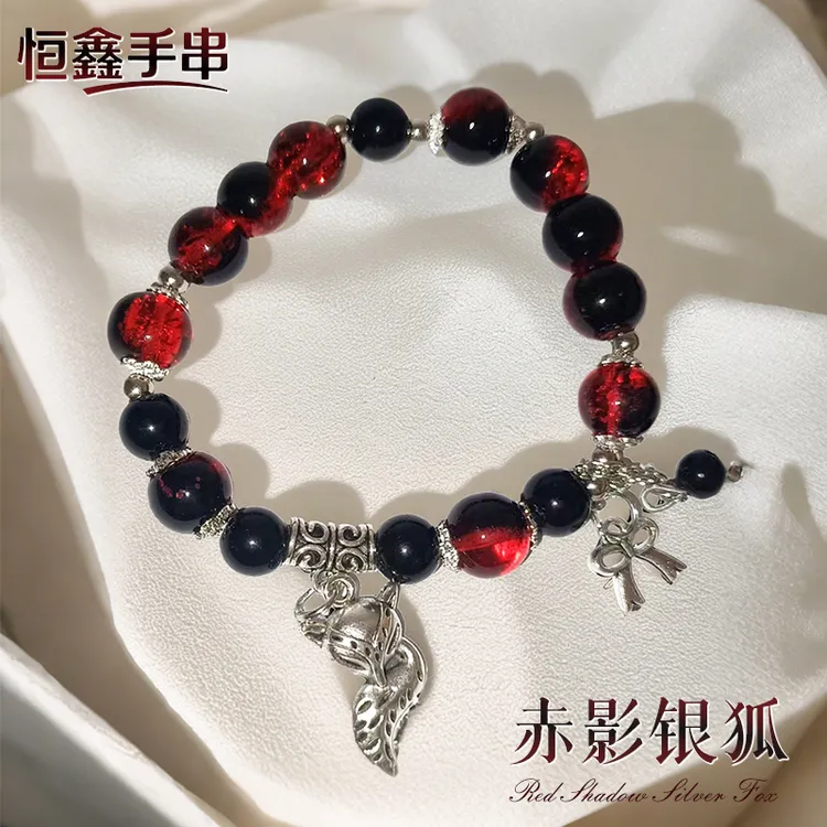 设计感原创设计黑色少女风欧若假日风女拼色手饰