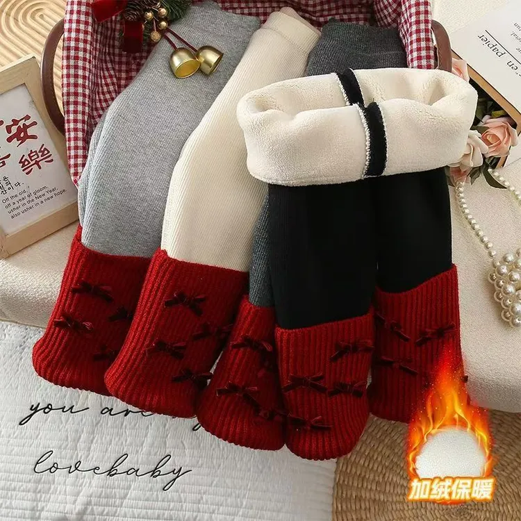 1000特厚女童加绒加厚打底裤冬季堆堆袜一体韩版宝宝儿童保暖超厚