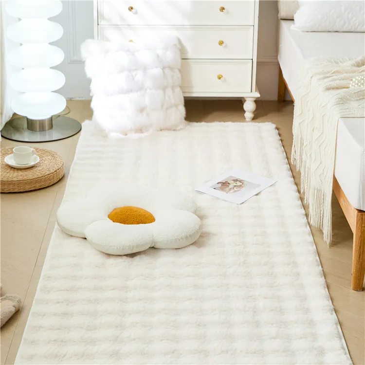 奶油风毛绒地毯泡泡绒地垫卧室床边毯客厅飘窗垫沙发毛毯茶几地垫