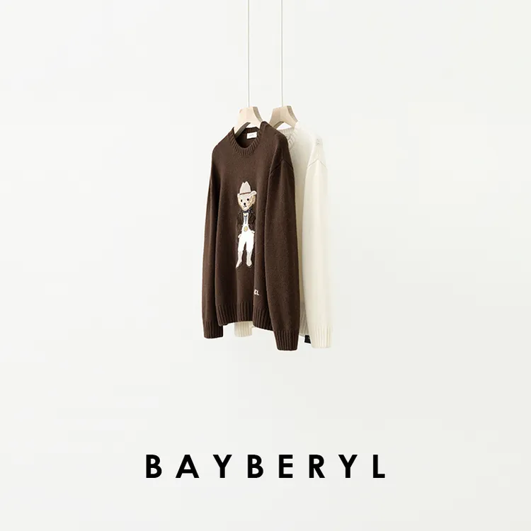 BAYBERYL老贝迪克小熊*重工羊绒减龄秋针织衫ZZS5G0243-9/27