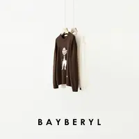 BAYBERYL老贝迪克小熊*重工圆领羊绒减龄秋针织衫ZZS5G0243