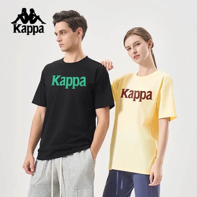 KAPPA情侣休闲宽松透气上衣夏季柔软亲肤男女短袖家居服-TZ