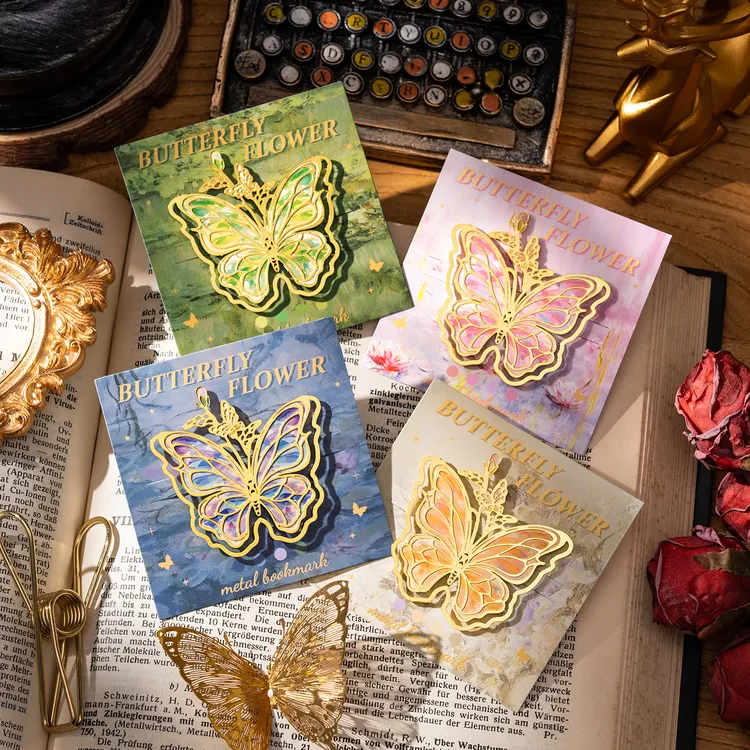 复古蝴蝶金属书签古典中国风精致高档高颜值创意ins风小学生礼物