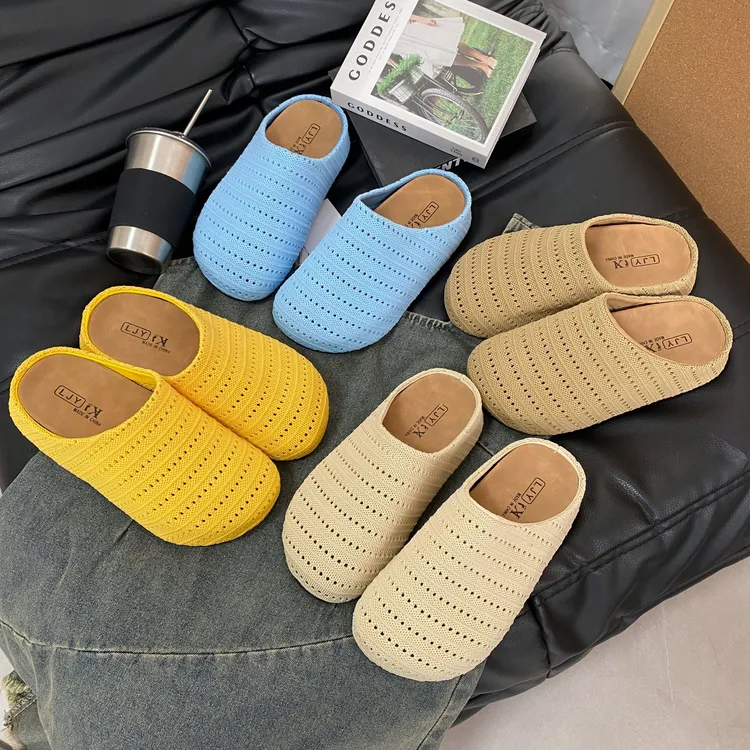 贾不假2025夏季新款波西米亚勃肯一脚蹬镂空透气百搭包头半拖单鞋