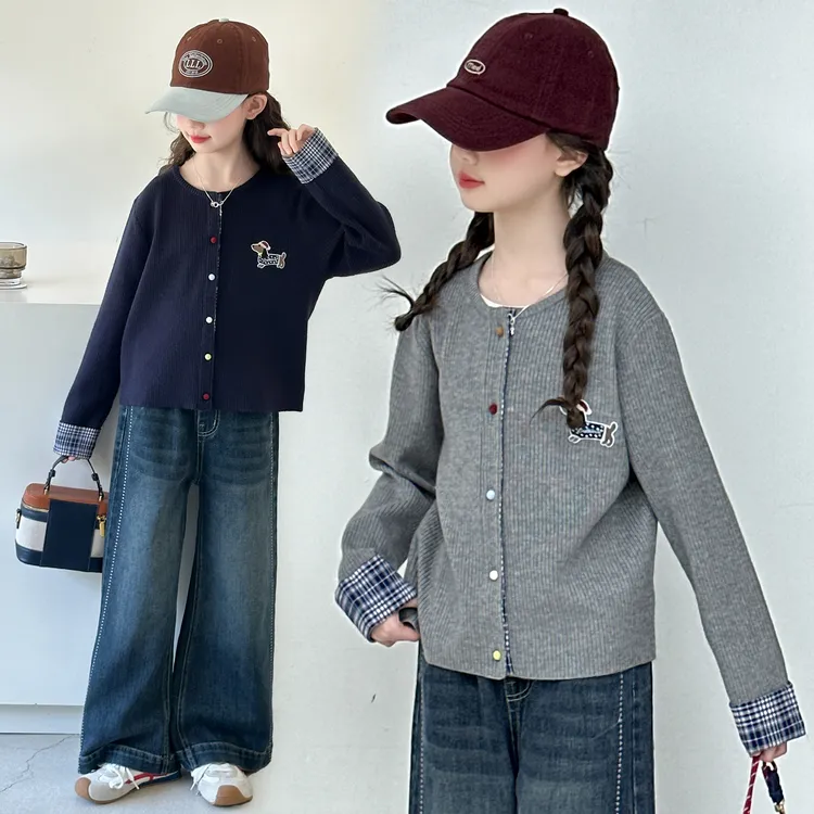 女童2025秋季森系长袖休闲风大童女孩毛衣针织衫百搭童装国潮新风