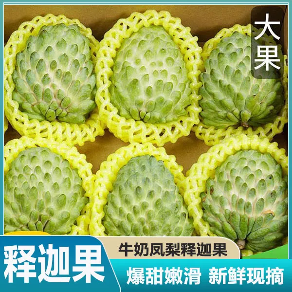 助农促销广西牛奶凤梨释迦果大果新鲜水果佛头凤梨当季孕妇水果