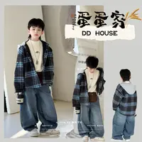 蛋蛋家【蓝咖外套】2025秋冬新款洋气蓝咖格子连帽呢子外套