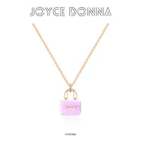 镀K金 法式气质高级感百搭粉色包包项链 F16X388