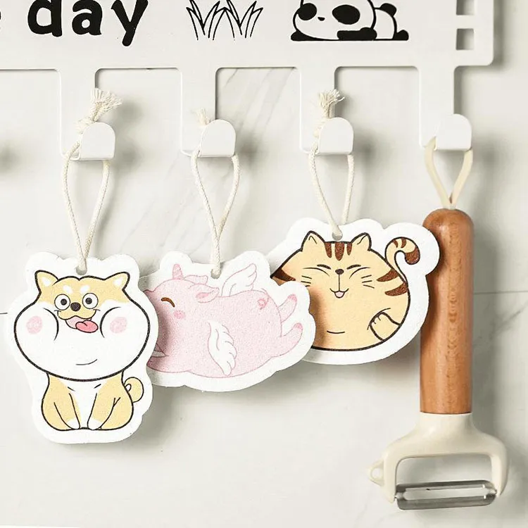 压缩木浆棉海绵擦洗碗厨房家用不沾油刷锅白洁布木浆海绵刷可爱