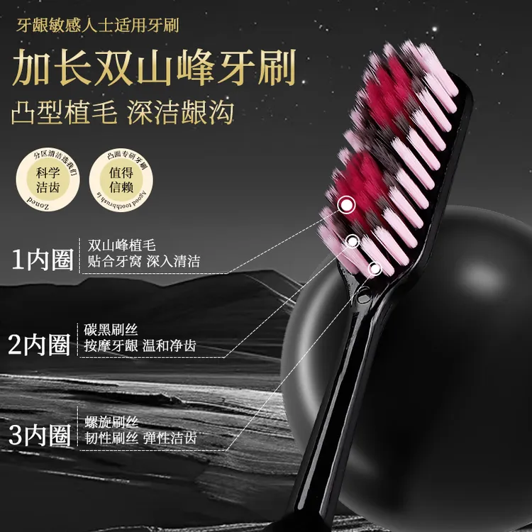 【双凸面长头牙刷】宽头软牙刷成人温和护龈家用商品图