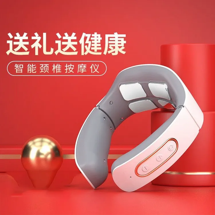 脉冲颈椎按摩器充电理疗仪护颈仪脖子肩颈劲椎揉捏充电智能颈椎仪