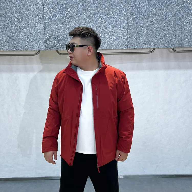 大码男装 冬季简约 百搭连帽  轻薄 羽绒服9107