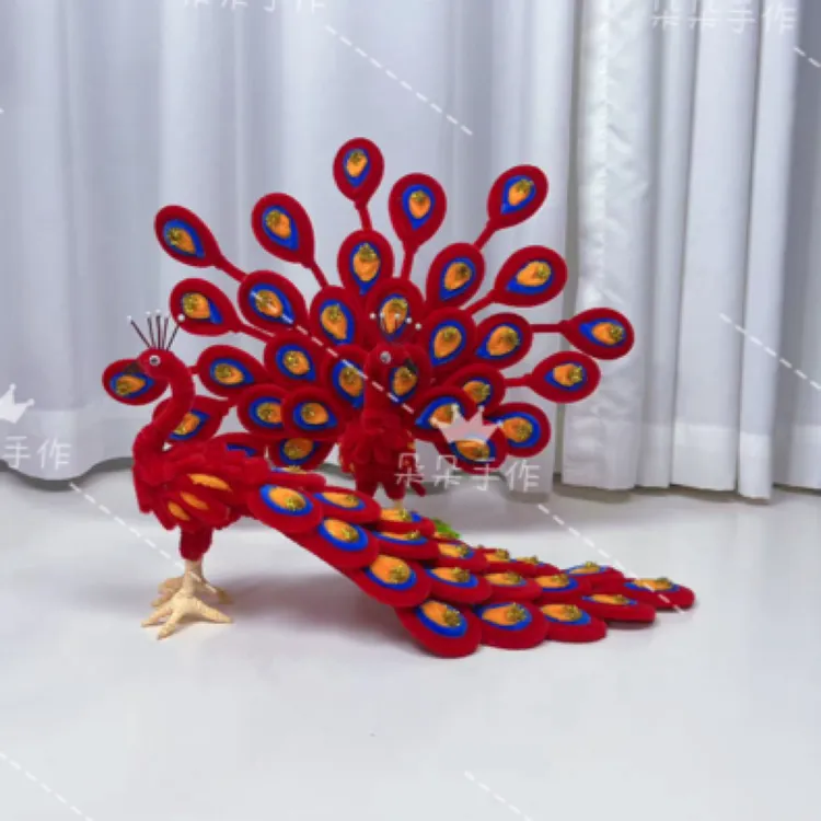 创意 DIY扭扭棒孔雀材料包手工制作家居摆件礼物