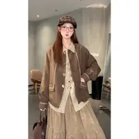 VGVL外套可拆卸领子慵懒风薄款短外套日式风30292