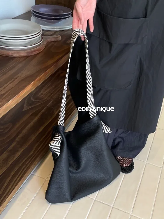 一丁小众设计韩系头层牛皮托特包高级质感软皮简约时尚百搭单肩包