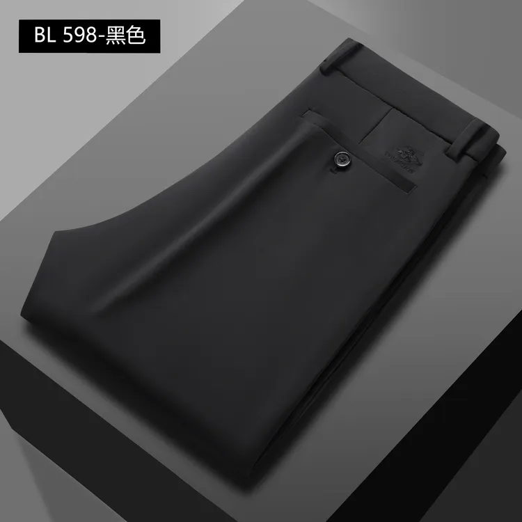 保罗总裁休闲西裤男款秋冬厚款男士休闲裤轻奢商务弹力垂感直筒裤