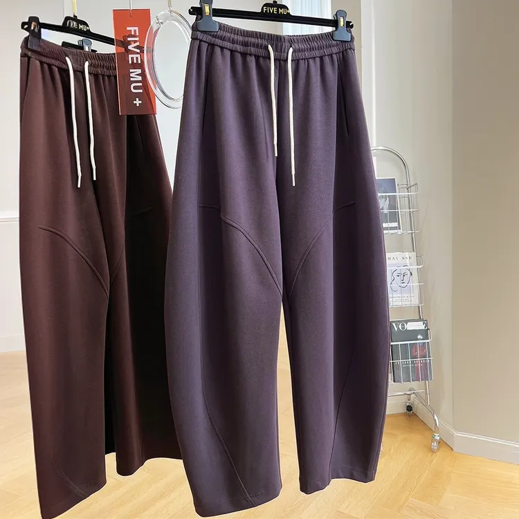 2025早秋新款韩版宽松垂感香蕉裤女宽松显瘦休闲百搭卫裤弯刀裤子