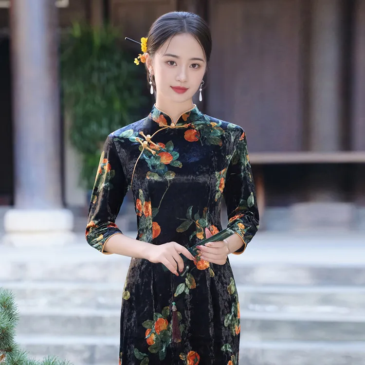 绝美新中式旗袍2025新款日常可穿秋季复古上海国风妈妈改良连衣裙