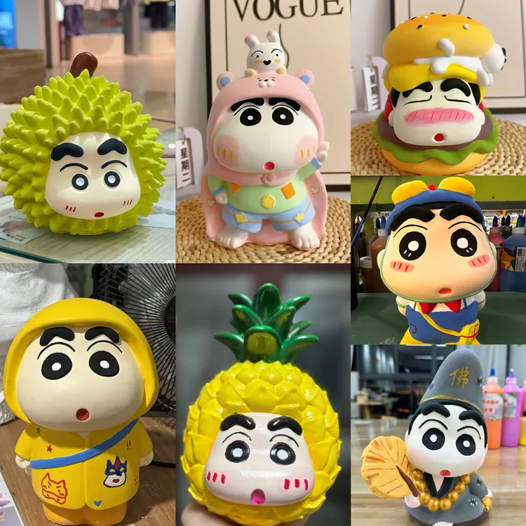 榴莲汉堡披风小新立体大号石膏娃娃儿童手工diy涂色彩绘创意摆件