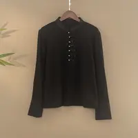 【梦华】2025春季打底衫女新中式复古国风保暖立领长袖T恤衫女