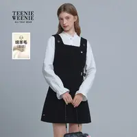 TeenieWeenie小熊女连衣裙25冬季优雅修身毛织吊带裙TTOW258CC1B