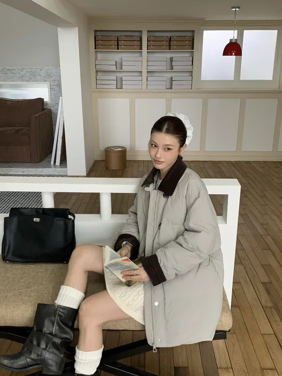 【念念家】【90绒子】【85666】中长款白鸭绒羽绒服宽松时尚冬季韩版