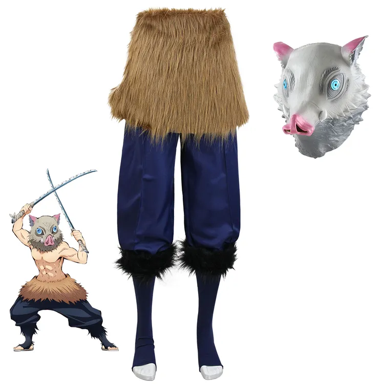 鬼灭之刃嘴平伊之助cos套装动漫cosplay服万圣节二次元角色扮演服