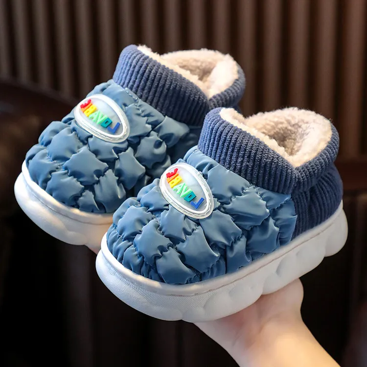 儿童棉鞋冬季女童保暖加厚防滑水软底包跟小孩居家室外宝宝棉拖鞋