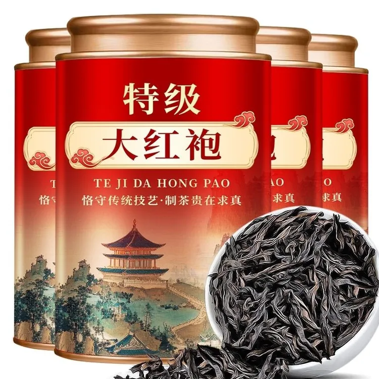 【2025新茶】武夷山大红袍茶叶新茶花香浓香型乌龙茶正宗岩茶罐装茶