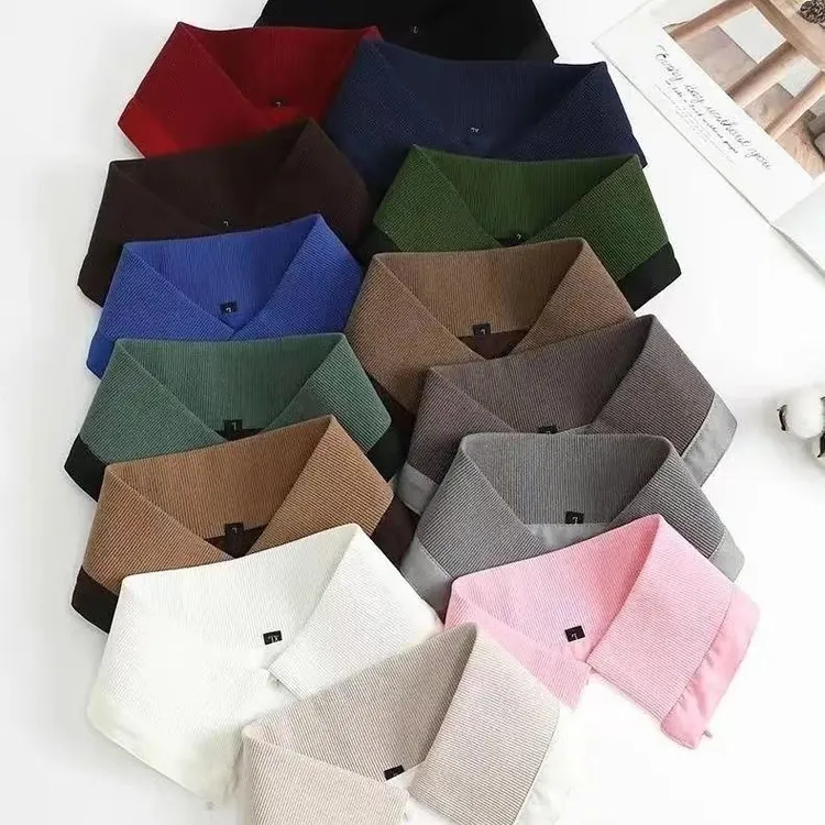 冬季百搭男女通用螺纹防脏领脖套弹力可拆洗棉服棉服假领子针织