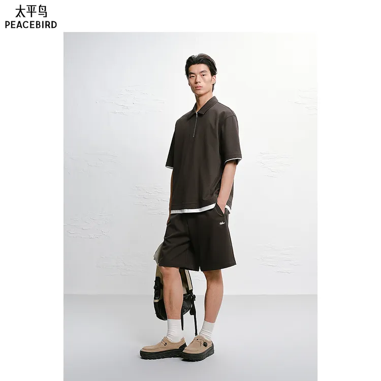 【商场同款】太平鸟男装26夏新款休闲翻领拉链Polo衫B1COG240C