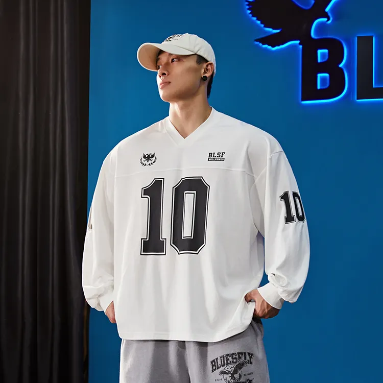 BLUESFLY美式秋冬10号字母印花宽松休闲运动透气上衣限量