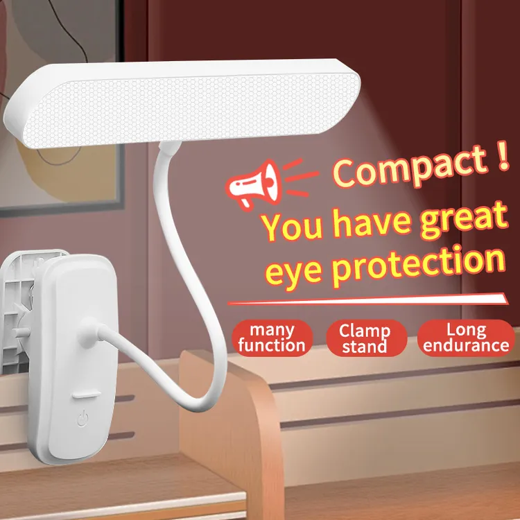 适用公牛出口夹子式充电小台灯学习护眼灯床头阅读灯大学生宿舍灯