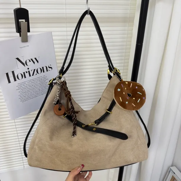 美拉德复古双肩包包女20225新款潮时尚休闲大容量单肩手提托特包